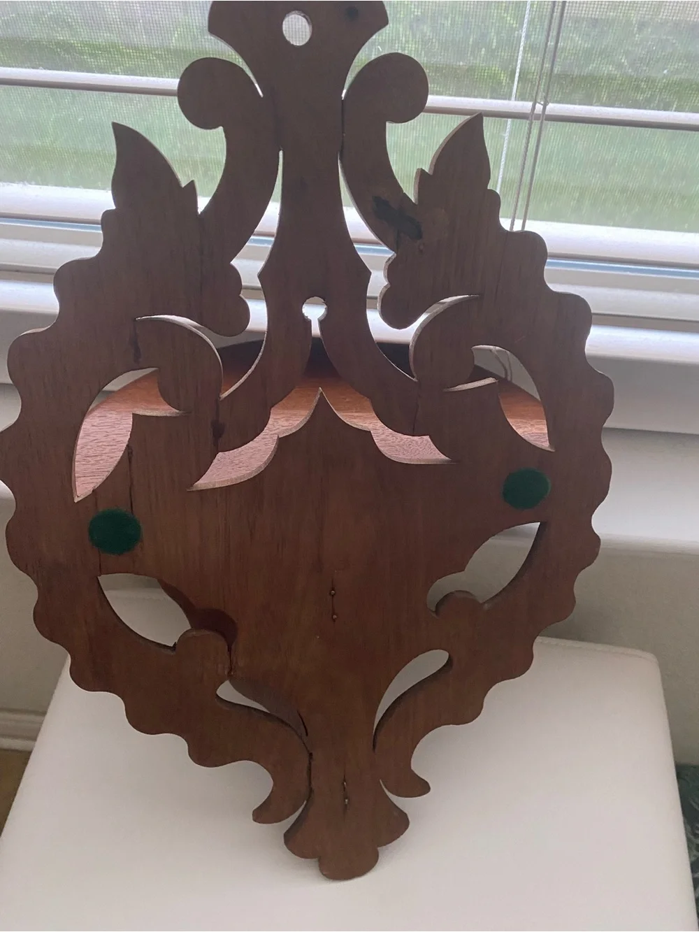 Vintage Victorian MCM Fretwork Wood Wall Shelf Goth Scroll Saw Art Decor 16”L